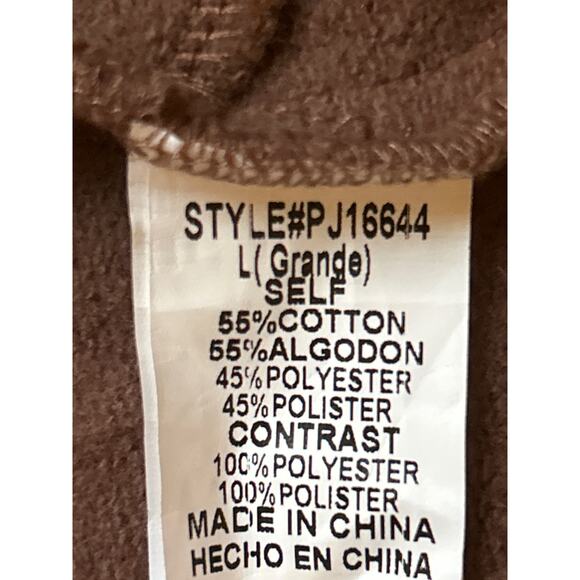 Papermoon Shacket Women’s Size Large Brown Plaid Sleeves & Pockets Mix Media NWT - Picture 7 of 8